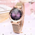 New Fashion Women Mesh Magnet Buckle Starry Sky Watch