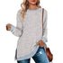 Long Sleeve Round Neck Multicolor Split Top Loose Leisure Pullover T-shirt