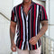 Men's Striped Casual Loose Short Sleeve Street Top