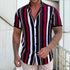 Men's Striped Casual Loose Short Sleeve Street Top