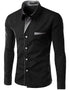 Striped Decoration Men's Shirts