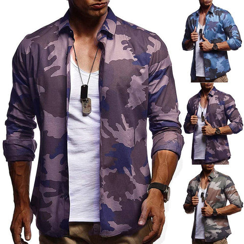 Men's camouflage long sleeve shirt
