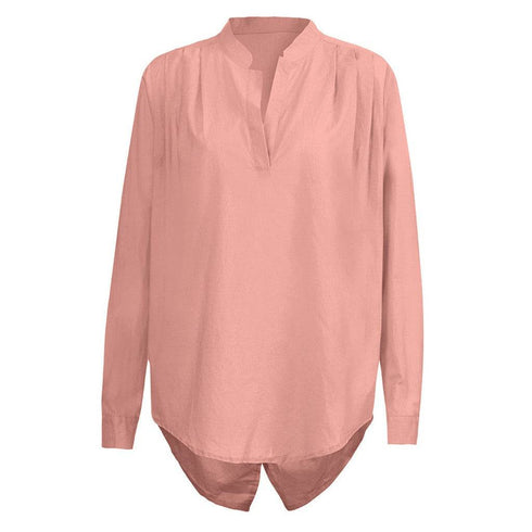 Women's V-neck Long Sleeve Solid Color
