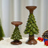Wooden Christmas Tree Candlestick Base