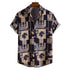 New Men's Fashion Trend Cotton Linen Printed Short Sleeve Shirt