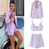 Women's Purple three-piece Suit with Jacket