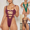 Hollow Binding Multicolor One-piece Swimwear