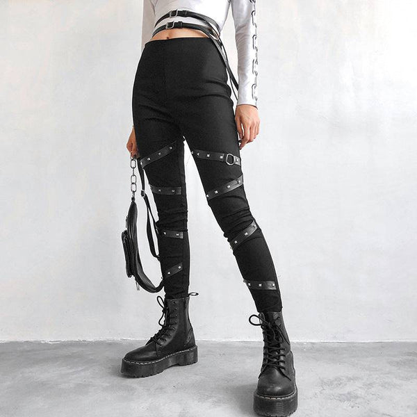 Women's Push Up Black Gothic Leggings
