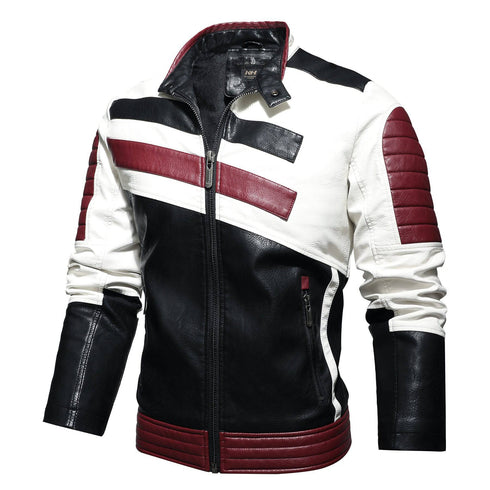 Men's Jackets Motorcycle Stand Collar Leather