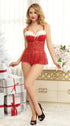 Women's White plush lace Christmas Lingerie