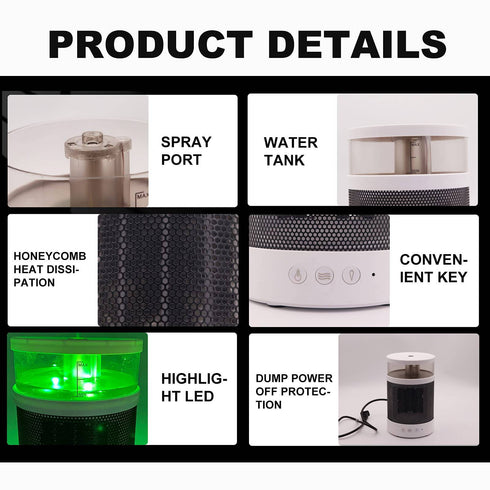 Electric Warmer Heating Fans Colorful 400ML Air Humidifier