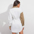 Spliced top pocket long-sleeved chiffon shirt