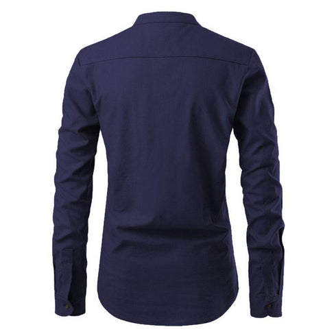 Men's Shirts Korean Men Slim Long Sleeve Dress Shirt