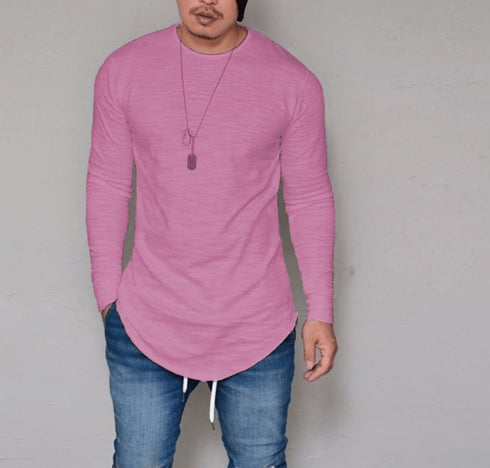 Men's T-shirt Top Solid Long Sleeve