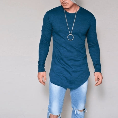 Men's T-shirt Top Solid Long Sleeve
