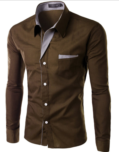 Men's Simple Long Sleeve Shirt