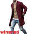 Solid Color Simple Men's Mid-length Woolen Jacket