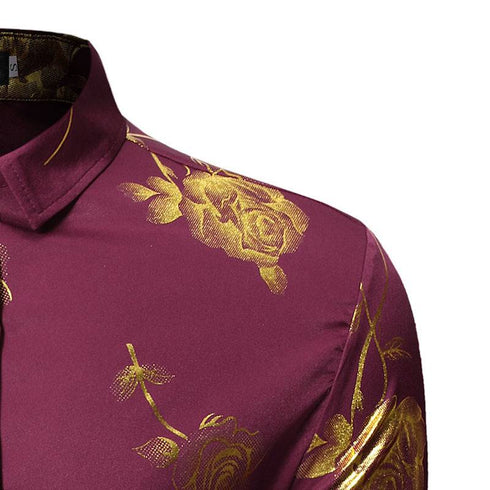 Men's bronzing long-sleeved shirt