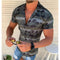Short Sleeve Shirt Beach Casual Print Lapel Shirt