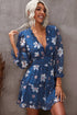 Ruffled Open Back Floral Dress