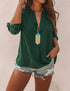 Women's V-neck Long Sleeve Solid Color