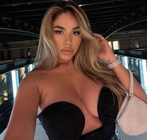 Tube Top Metal Ring Bandage Fashion Coat