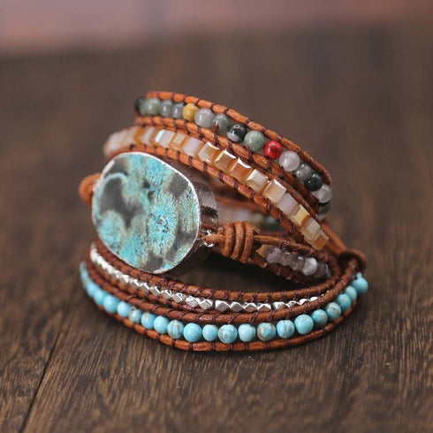 Natural Marine Stone Bracelet Beads