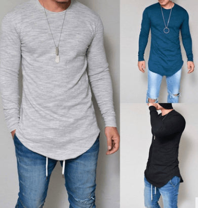 Men's T-shirt Top Solid Long Sleeve