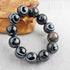 Black And White Silk Wrapped Agate Eye Bracelet