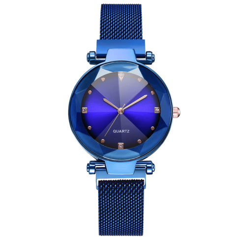 New Fashion Women Mesh Magnet Buckle Starry Sky Watch