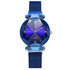 New Fashion Women Mesh Magnet Buckle Starry Sky Watch