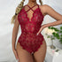 Red Lingerie Lace Pajamas One-piece