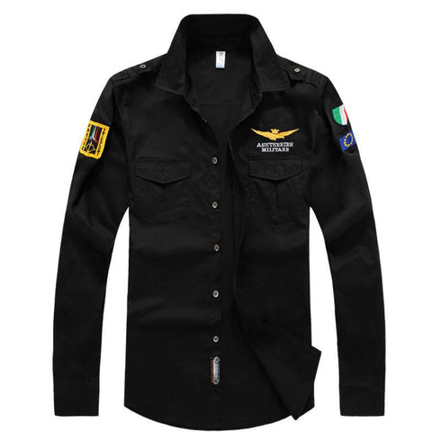 Fashion Embroidery Military Casual Long-Sleeved Shirt