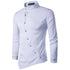 Men's Oblique Button Irregular Multi-color Trendy Slim Shirt