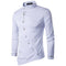 Men's Oblique Button Irregular Multi-color Trendy Slim Shirt