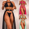 Women's Fashion Casual Solid Color Split Three-piece Suit