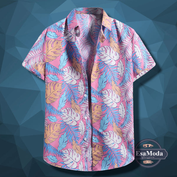 Spring And Summer Men's Beach Flower Hawaiian Shirt