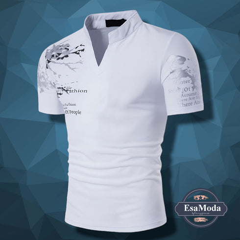 Men's Casual T-shirt Thin Hedging V-neck Slim EsaModa®