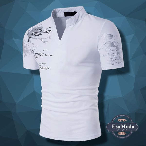 Men's Casual T-shirt Thin Hedging V-neck Slim EsaModa®