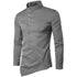 Men's Oblique Button Irregular Multi-color Trendy Slim Shirt