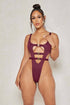 Hollow Binding Multicolor One-piece Swimwear