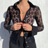 Lace Shirt Button Long Sleeve Casual