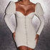 Women's Fashion Solid Color Chest Wrap Long Sleeve Narrow Dress