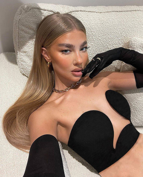 Tube Top Metal Ring Bandage Fashion Coat