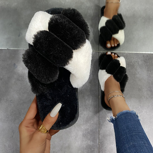 Furry Slippers New Autumn And Winter Indoor