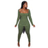 Women's Fashion Long-sleeved High-cut Top Pit-strip Set