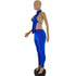 Women's Fashion Solid Color Backless Two-piece Suit