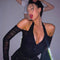 Women's Top V-neck See-through Sexy Mesh Long Sleeve