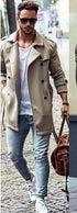 Solid Color Simple Men's Mid-length Woolen Coat