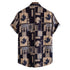 New Men's Fashion Trend Cotton Linen Printed Short Sleeve Shirt